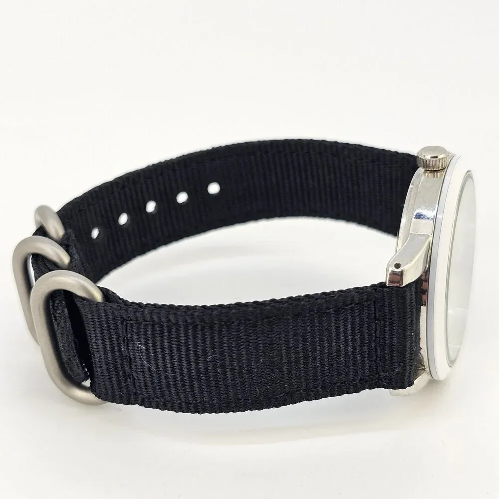 Men's‎ Watch 38MM Light Gold Dial New Black Canvas Bands New Battery